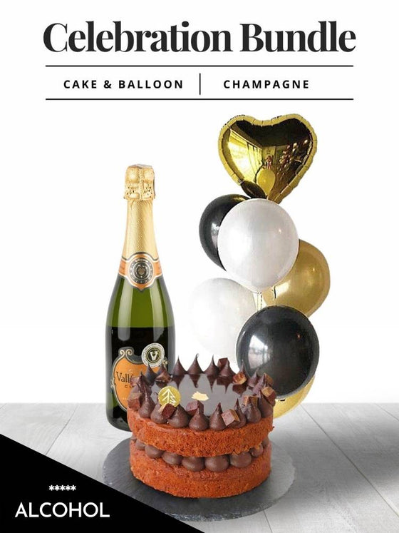 Celebration Bundle_Balloon & Cake_Champagne