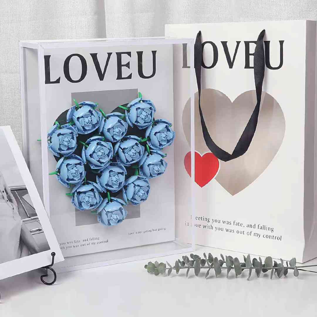 Cherish Forever_Lego Bricks Roses_Blue