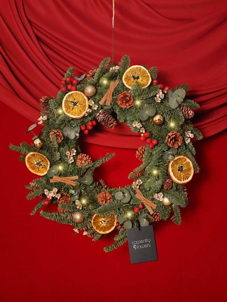 Blissful Christmas Fresh Noble Fir Christmas Wreath delivery Malaysia