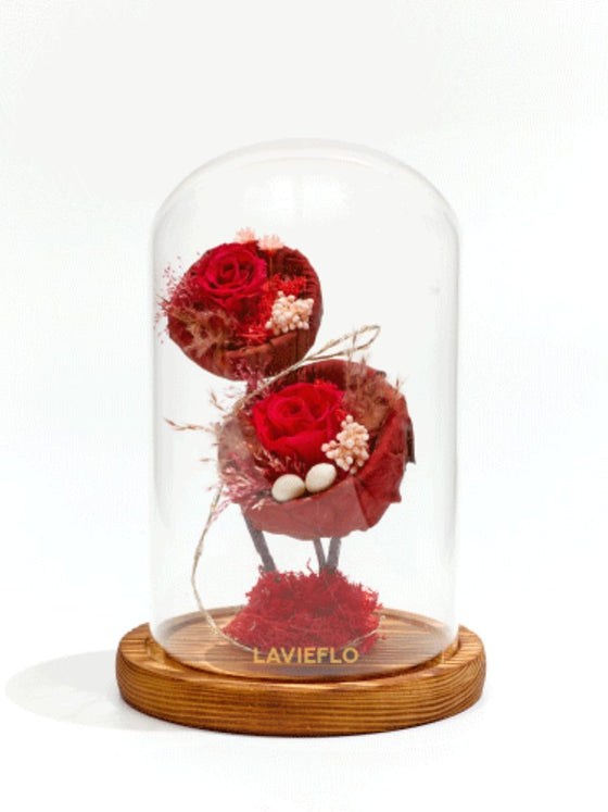 Nurturing Love In Red_Preserved Flower Jar