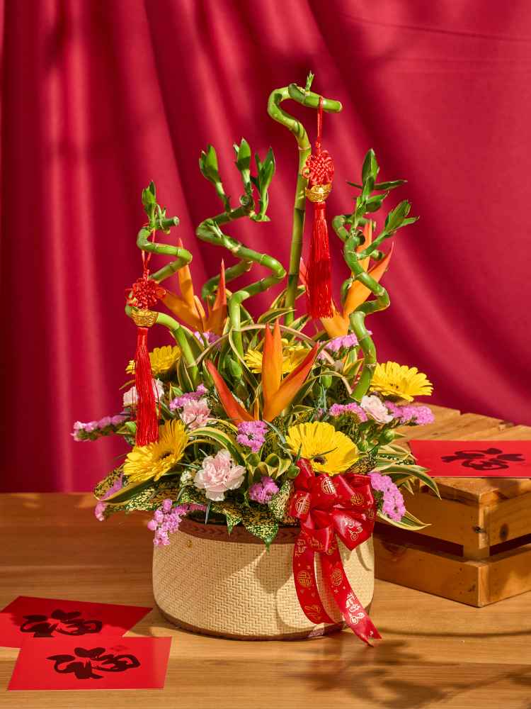 Opulent Springtime 春暖花香 CNY Flower Basket Delivery Malaysia