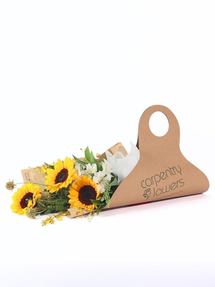 
                      
                        Peppy Sunflower Hand Bouquet delivery KL
                      
                    