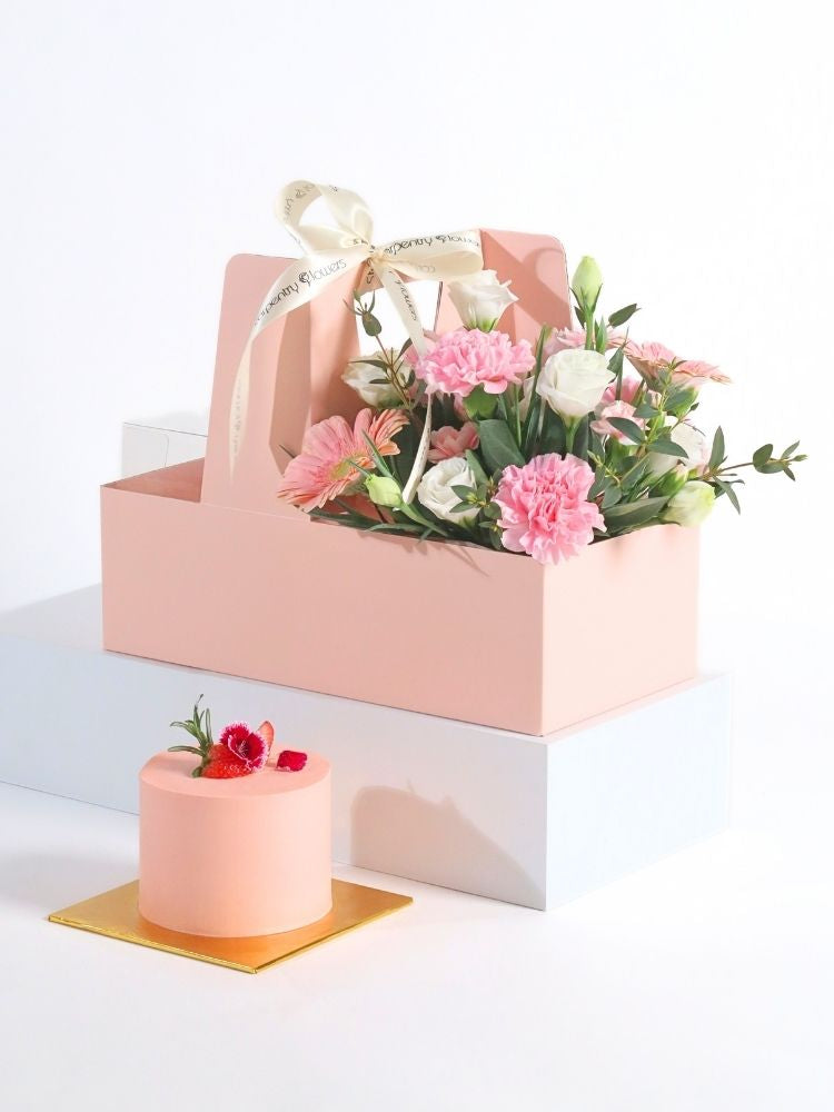Sweetest Companion Mother's Day Cake & Flower Gift Box delivery KL & Selangor