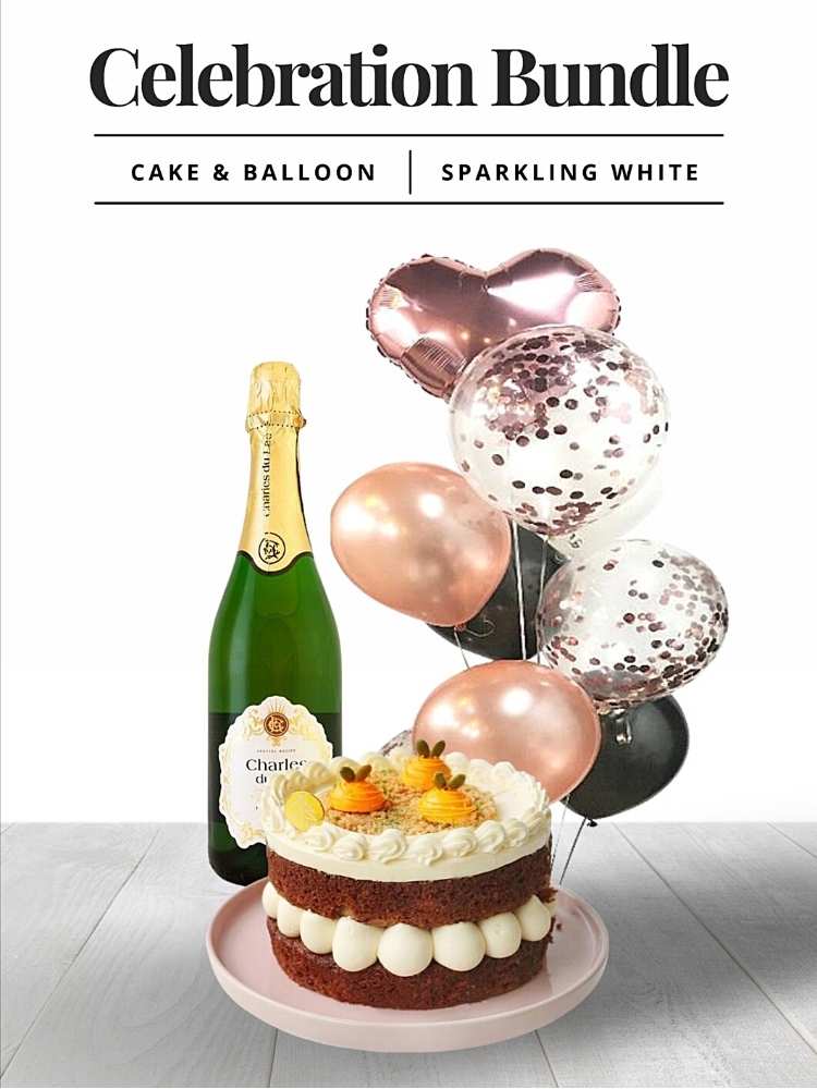 Celebration Bundle_Balloon & Cake_Sparkling White Juice