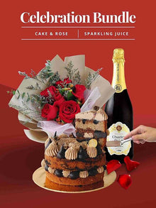  Celebration Bundle_Roses & Cake_Sparkling Juice