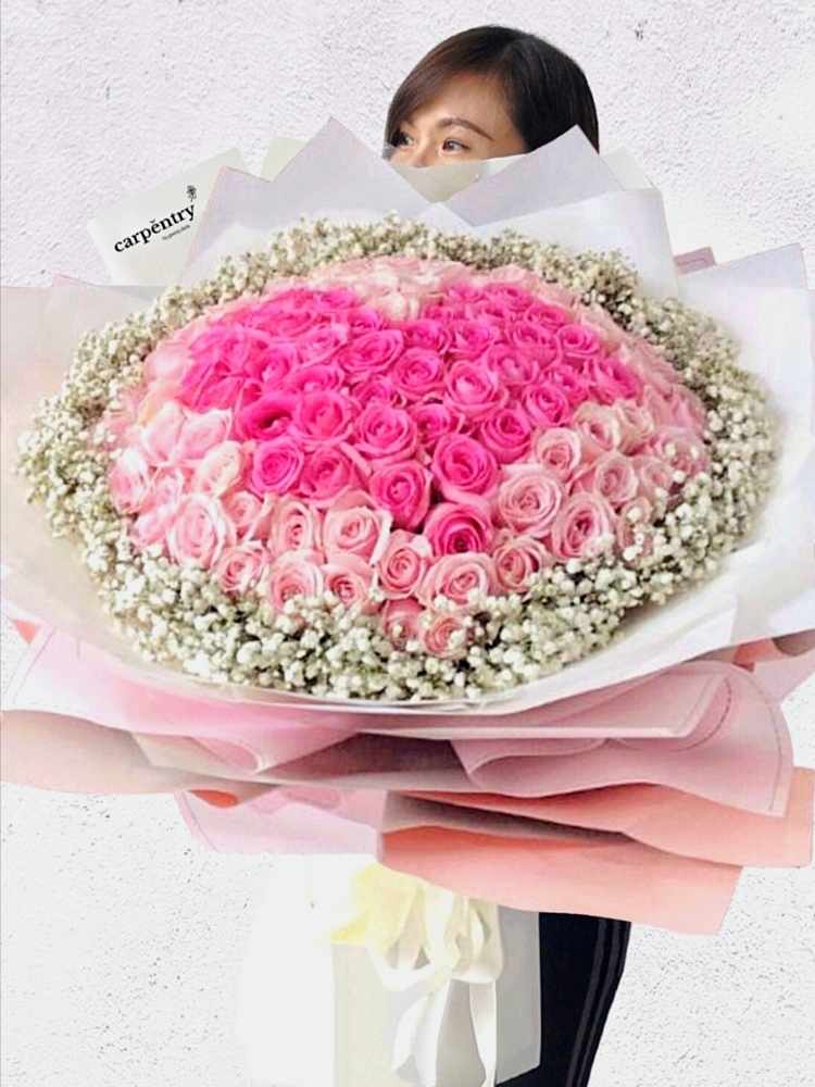 70 Stalks Roses Forever Love Pink - 99 Stalks Rose Bouquet – Granny Doris