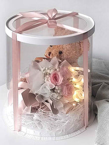  Mr.Cuddles In Pink_Teddy Bear & Rose Box