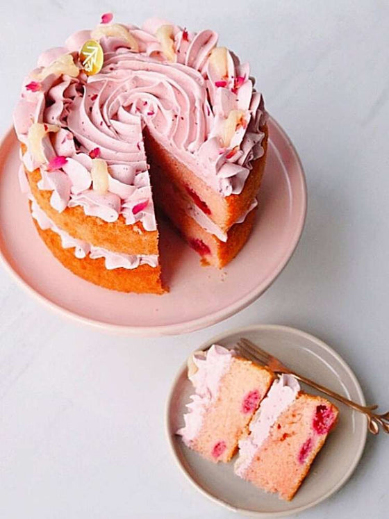 Raspberry Lychee Cake